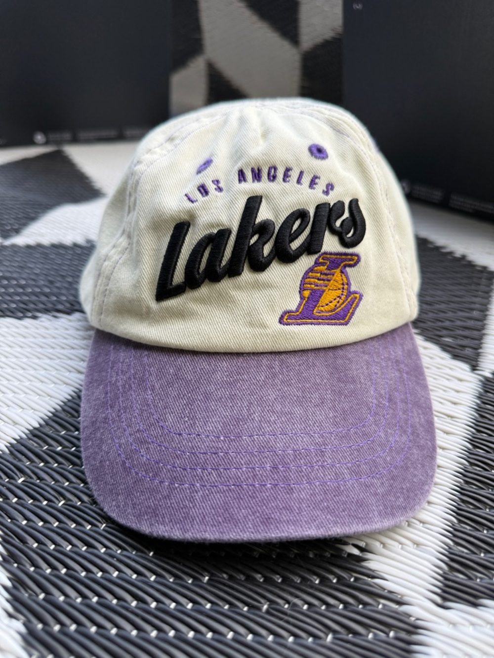 Zara Beige and Purple Los Angeles Lakers Baseball Hat
